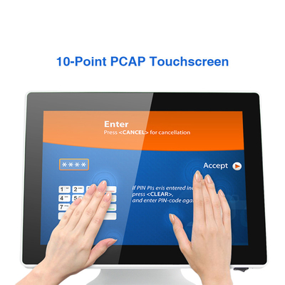 FCC CE RoHS Windows 10 Pos Terminal 10 Point Capacitive Touch